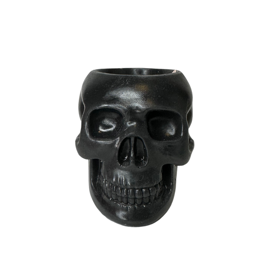 Concrete Skull Candle - Soy wax candle with wood wick -Forbidden Pumpkin