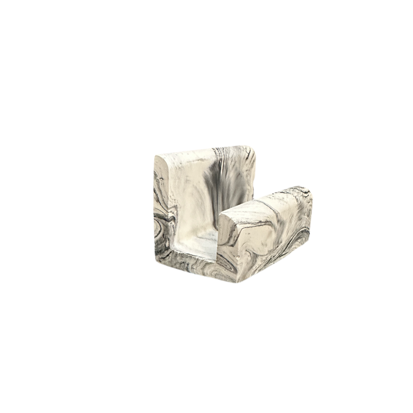 Concrete business card holder- white marble