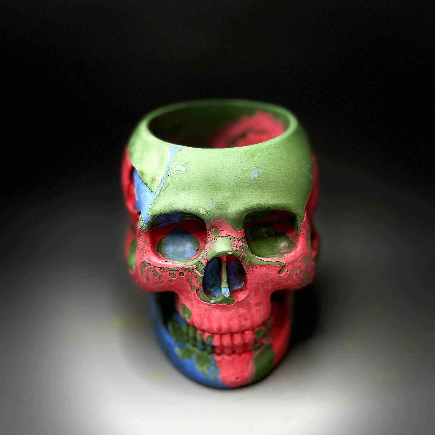 Concrete Skull Planter Mexicana Collection -B
