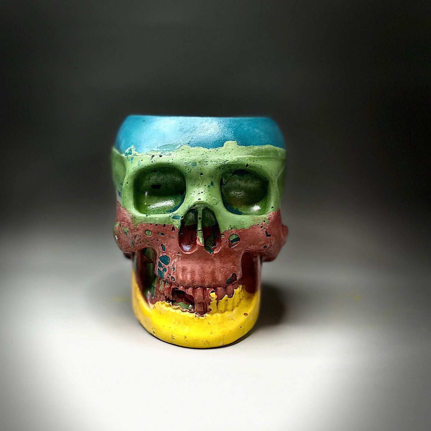 Concrete Skull Planter Mexicana Collection -C